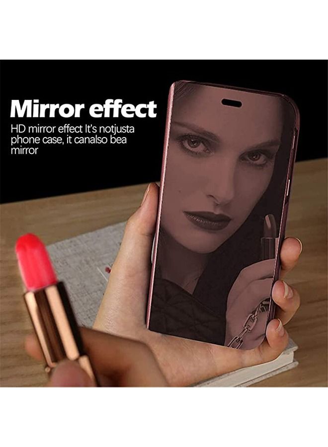 Samsung Galaxy A54 5G Leather Case Cover Protector with Slim View Makeup Mirror Flip Cover, with Kickstand Shockproof Comfortable Touch Smart Sleep Cover for Samsung A54 - Image 4