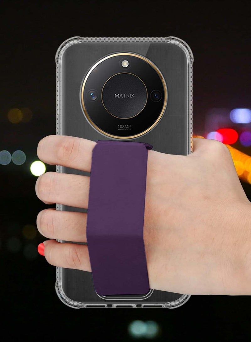 Wtech Honor X9c Smart 2024 TPU Hand Grip Air Pillow Case Cover - Clear/Eggplant Purple - Image 5