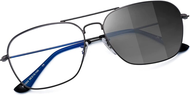 JM Aviator Blue Light Blocking Computer Glasses, Square Eye Protect Video Eyeglasses Anti Glare Men Women - Image 1