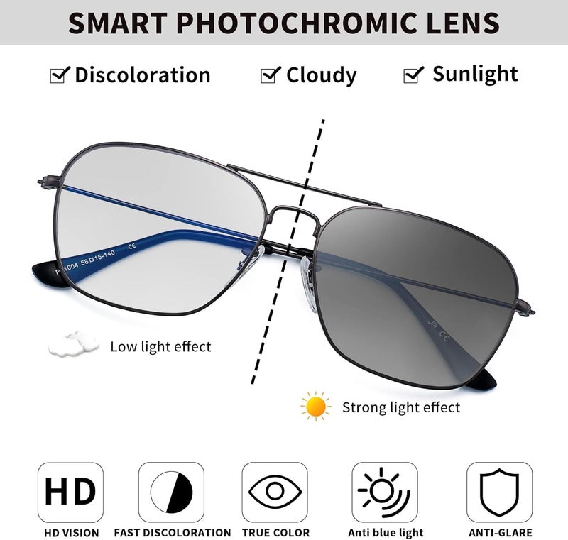 JM Aviator Blue Light Blocking Computer Glasses, Square Eye Protect Video Eyeglasses Anti Glare Men Women - Image 3