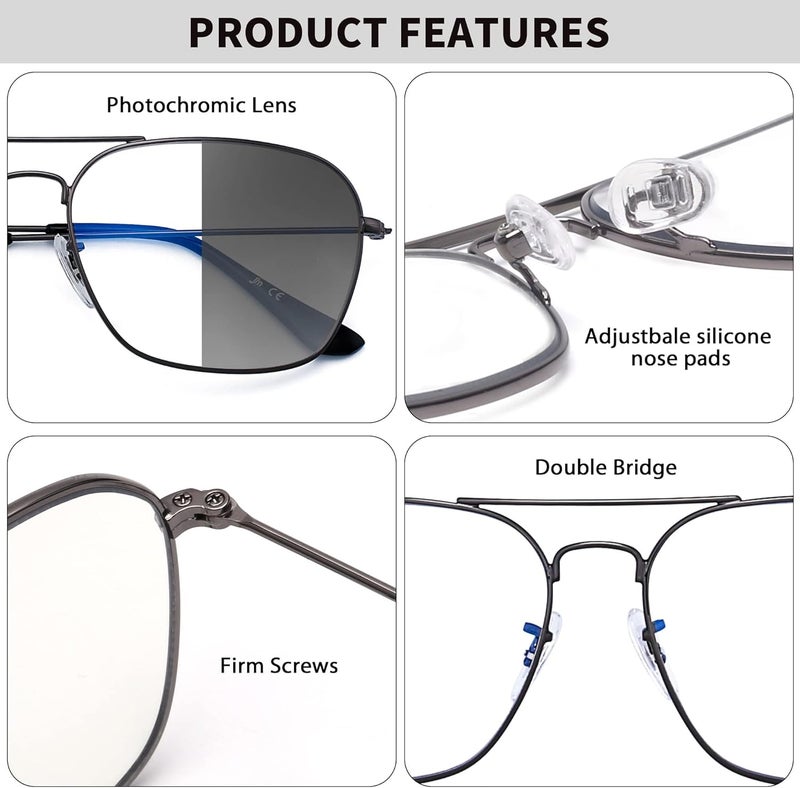 JM Aviator Blue Light Blocking Computer Glasses, Square Eye Protect Video Eyeglasses Anti Glare Men Women - Image 5