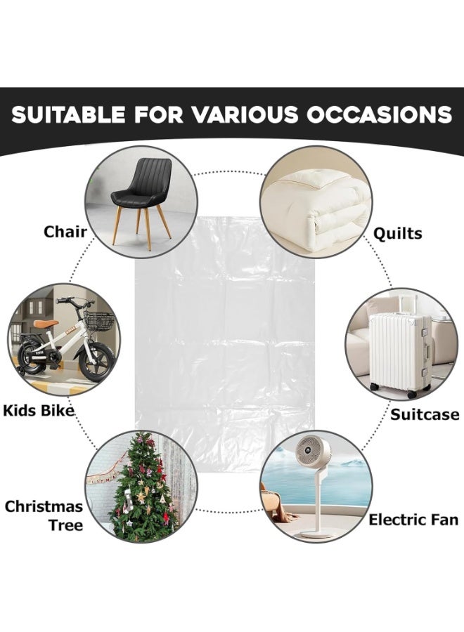 4 Pcs Extra Large Clear Plastic Storage Bags, 90 x 120CM Big Giant Jumbo Huge Flat Large Plastic Bags, Large Storage Bags for Luggage, Suitcase, Furniture, Quilts, Plush Toys - Image 3