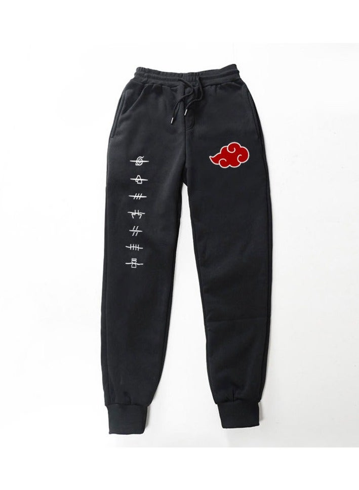 KUYING Anime Naruto Fashion Fleece Loose Legged Sports Pants - Image 1