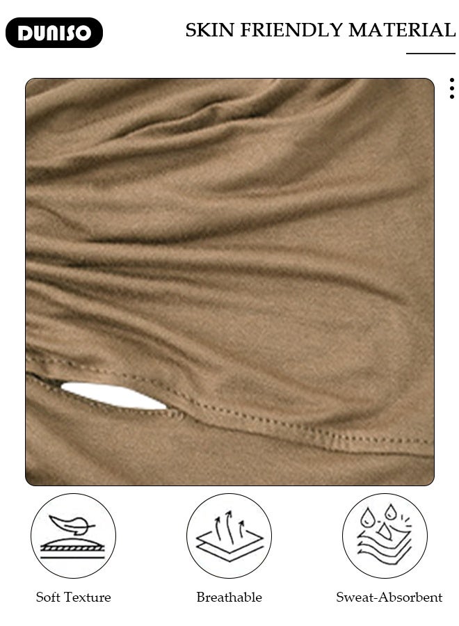 DUNISO Hijab Undercap for Women Hijab Cap Milk Silk Fabric  Hijab Underscarf Solid Color Adjustable Tie Back Full Cover Inner Head Scarf Turbans for Women Chemo Sleep Cap - Image 5