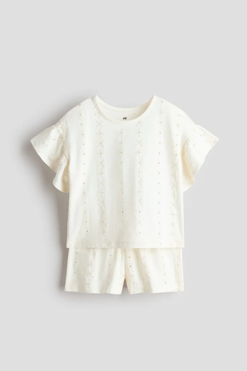 اتش اند ام طقم من قطعتين بتصميم مثقب