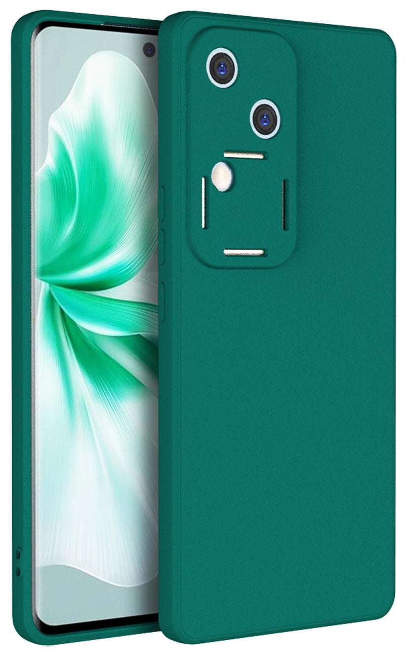 Kapa Matte Protective Lens Flexible Back Cover for Vivo V30 (5G) | Slim Silicone with Soft Lining Shockproof Full Body Bumper Case (Green) - Image 1