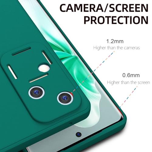Kapa Matte Protective Lens Flexible Back Cover for Vivo V30 (5G) | Slim Silicone with Soft Lining Shockproof Full Body Bumper Case (Green) - Image 3