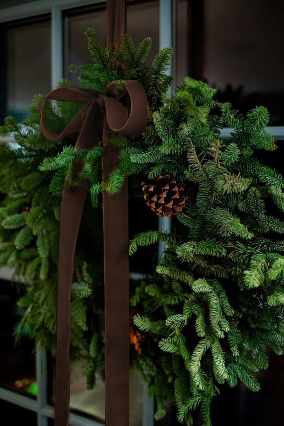 SIMISI RIBBON Brown Velvet Ribbon 1.5'' 25 Yards for Christmas Tree, Gift Wrapping, Flower Bouquet, Wreath Decorations, Bow Making - Image 4