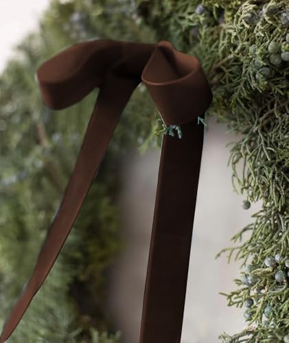 SIMISI RIBBON Brown Velvet Ribbon 1.5'' 25 Yards for Christmas Tree, Gift Wrapping, Flower Bouquet, Wreath Decorations, Bow Making - Image 3