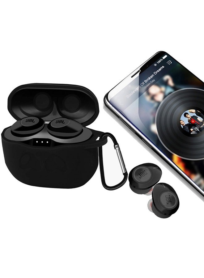 Silicone Protective Case With i-Drop Buckle For JBL Tune T120TWS Black - Image 4