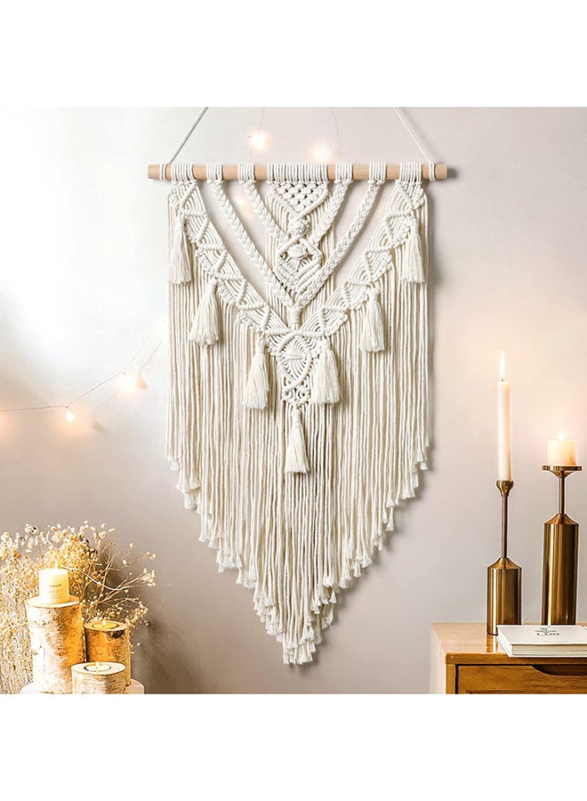 انتيكيانو مكرمية جدارية للتعليق على الحائط، ديكور عصري بوهيمي 70x39 سم - Image 1