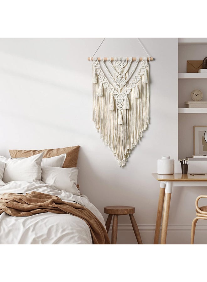 انتيكيانو مكرمية جدارية للتعليق على الحائط، ديكور عصري بوهيمي 70x39 سم - Image 2