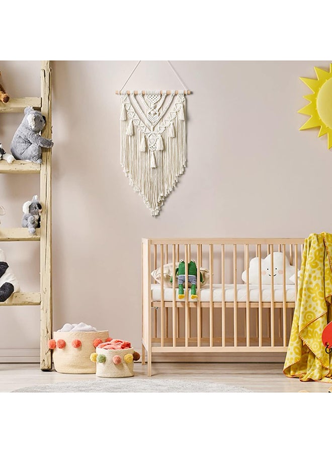 انتيكيانو مكرمية جدارية للتعليق على الحائط، ديكور عصري بوهيمي 70x39 سم - Image 4