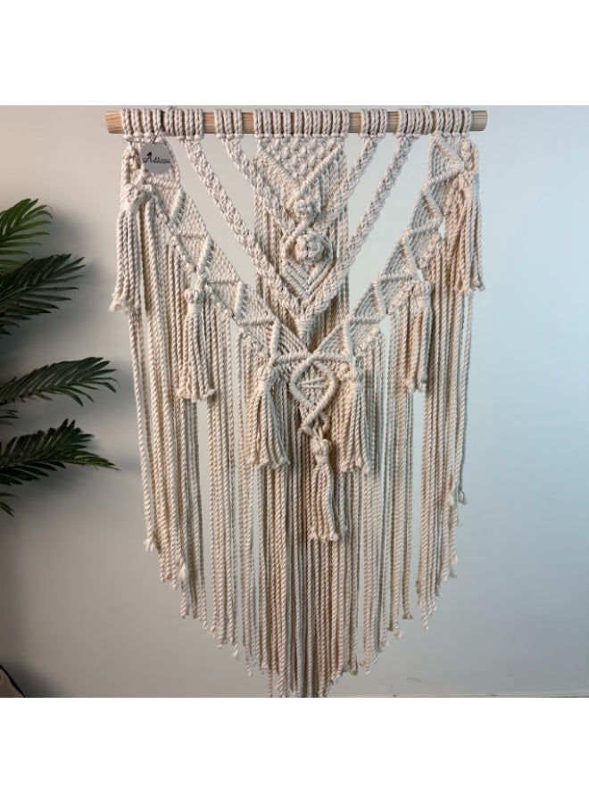 انتيكيانو مكرمية جدارية للتعليق على الحائط، ديكور عصري بوهيمي 70x39 سم - Image 4