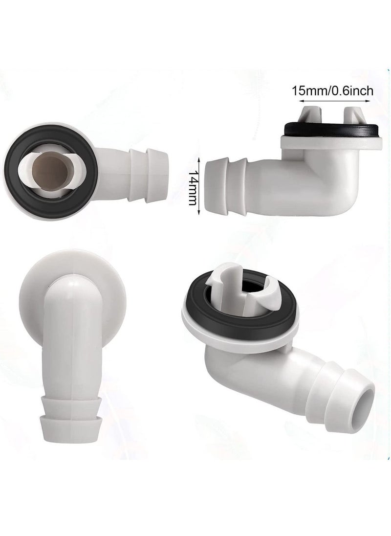 Y&D 4Pcs Air Conditioner Drain Hose Elbow Fitting Connector with Rubber Ring Fit for Mini-Split AC Unit and Window Conditioning Unit, Adapter (0.6 Inch 15mm)  - Image 4