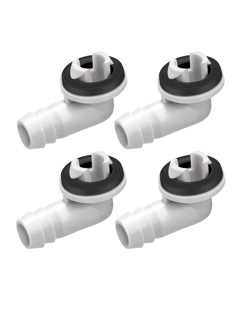 Y&D 4Pcs Air Conditioner Drain Hose Elbow Fitting Connector with Rubber Ring Fit for Mini-Split AC Unit and Window Conditioning Unit, Adapter (0.6 Inch 15mm)  - Image 1