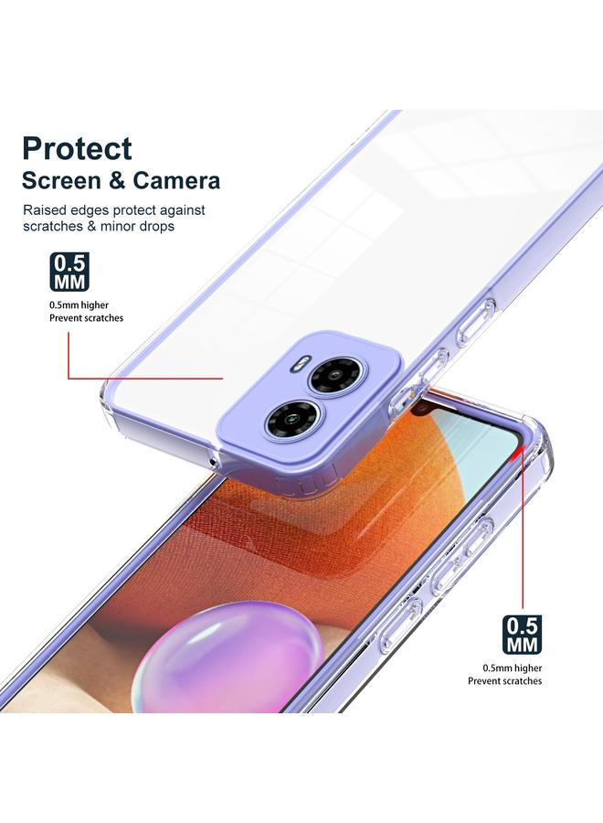 S-TOP Case For Motorola Moto G34 3 in 1 Clear TPU Color PC Frame Phone Case - Image 4