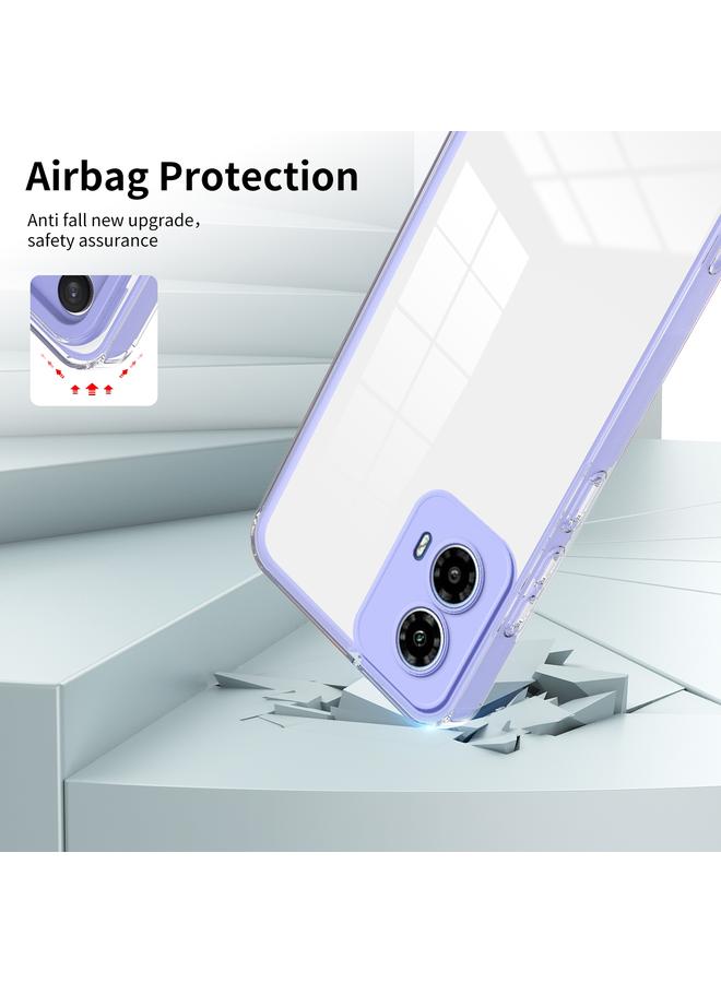 S-TOP Case For Motorola Moto G34 3 in 1 Clear TPU Color PC Frame Phone Case - Image 5