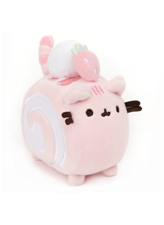 GUND - Roll Cake Pusheen Sweet Dessert Squishy Plush Stuffed Animal Cat And Satisfyingly Stretchy Fabric, For Ages 8 And Up, Pink And Purple, 4” - Image 1