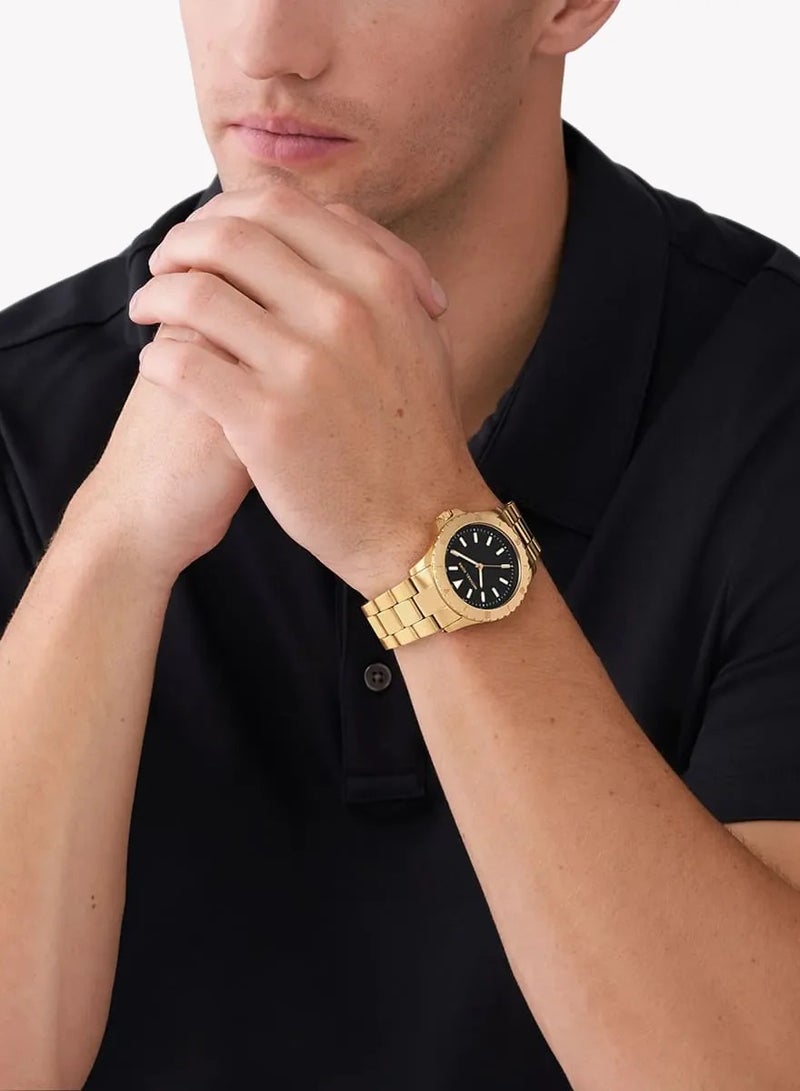MK Michael Kors Men's Gold Watch, Black Dial | MK9078  - Image 4