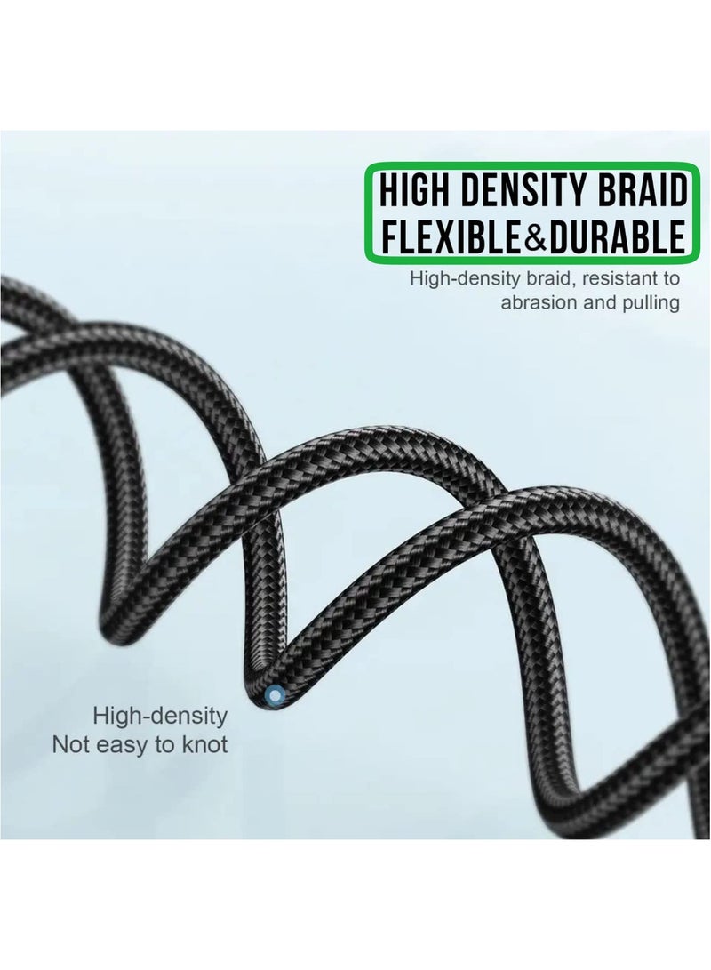 General USB C to USB C Fast Charging Cable 2M 6ft 60W with USB A Adapter, 20V3A 180° Rotating Fast Charge Cable, Nylon Braided Fast Charging Cord Type C Compatible with MacBook Pro Air, iPad Pro, Samsung Galaxy  - Image 4