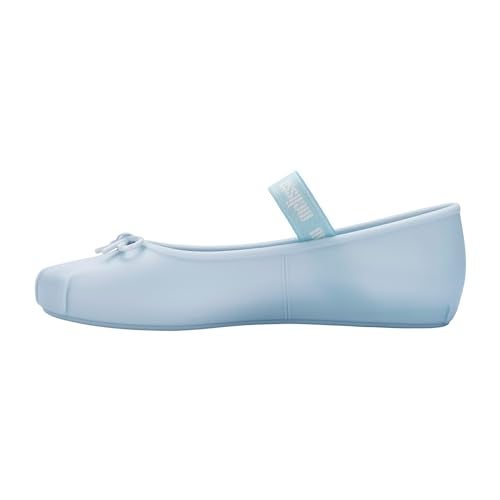 Melissa Sophie Jelly Flats for Women - Soft & Flexible Ballet Flats for Women with Bow Applique & M-Logo Strap, Slip-on Closed-Toe Women’s Jelly Shoes, Ballerina Flats, Pearly Blue, 9 - Image 1