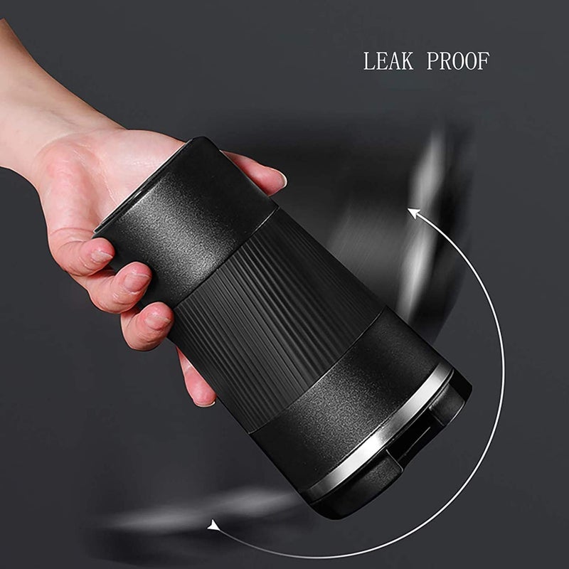 Onlyeasy Stainless Steel Vacuum Insulated Coffee Travel Mug for Ice Drink & Hot Beverage, Double Wall Travel Tumbler Cups with Spill Proof Lid [510 ML] (Black) - Image 4