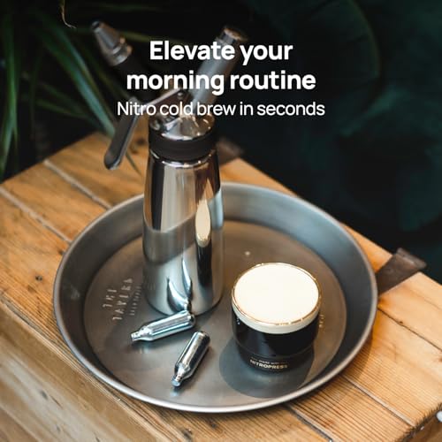 Hatfields London Original NitroPress - Nitro Cold Brew Coffee Maker | Portable Nitrogen Infuser for Smooth Nitro Drinks, Cold Brew, Cocktails & Tea at Home or On the Go | Uses N2 Cartridges | Stainless Steel Design - Image 2