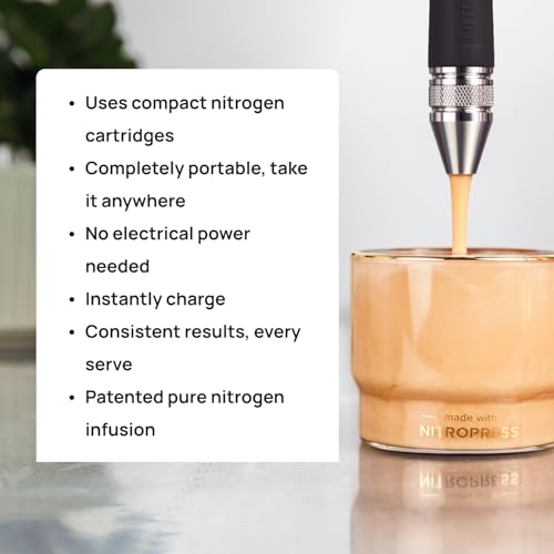 Hatfields London Original NitroPress - Nitro Cold Brew Coffee Maker | Portable Nitrogen Infuser for Smooth Nitro Drinks, Cold Brew, Cocktails & Tea at Home or On the Go | Uses N2 Cartridges | Stainless Steel Design - Image 5