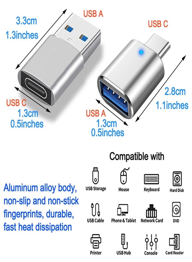 KLAQQED محور USB KLAQQED 3.0، مقسم USB 1 إلى 4 مخرج، موسع USB محول متعدد المنافذ، 4 قطع محول USB إلى USBC-C، محول USB C إلى USB، محول USB A إلى USB C، محول OTG نوع C (4 قطع محول) - Image 2