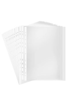 Terabyte A4 Transparent file 100 Pcs Clear Plastic Folder Punched Pockets for Filing Paper & Documents (60 mic)  - Image 1
