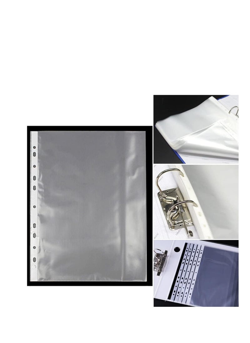 Terabyte A4 Transparent file 100 Pcs Clear Plastic Folder Punched Pockets for Filing Paper & Documents (60 mic)  - Image 2