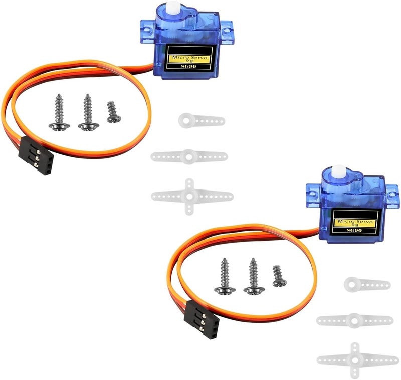 DORHEA 2Pcs SG90 Micro Servo Motor 180 Degree SG90 9G Gear Motor Control for Arduino Raspberry Pi RC Car Toy Robot Helicopter Airplane Controls Car Boat DIY - Image 1