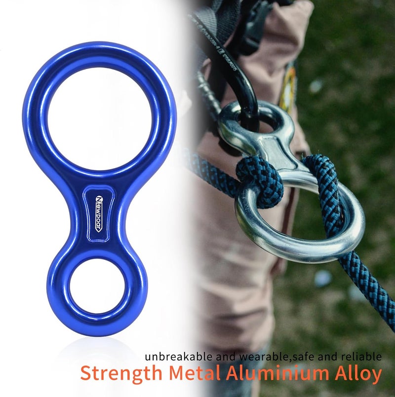 Newdoar Climbing Gear Downhill Equipment, Descender Rappel Rock Climbing Descending Belaying Equipment Rescue Figure 8 Descender Rigging Plate 35KN for Climbing Belaying and Rappeling Device - Image 4
