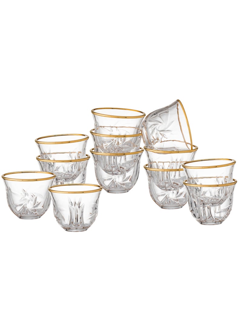 Safa A set of Saudi coffee cups of pure and pure glass consisting of 12 cups - Image 1