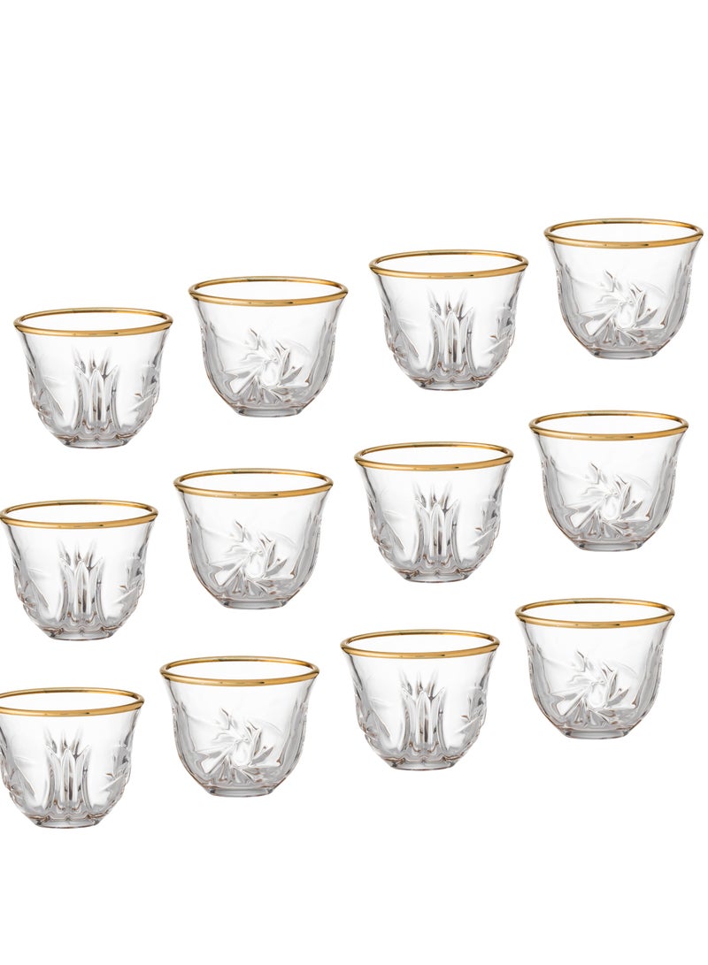 Safa A set of Saudi coffee cups of pure and pure glass consisting of 12 cups - Image 2