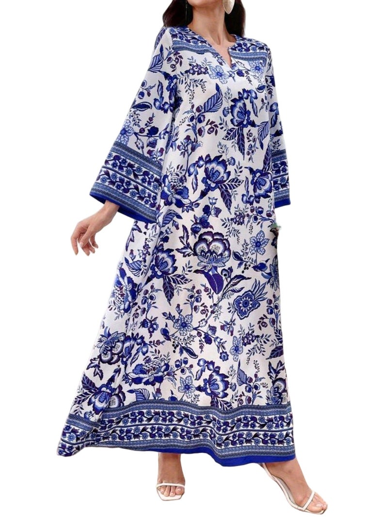 ZD021111 Middle East Spring/Summer New Loose Fit Holiday Elegant Daily Wear Festival Muslim Women's Dubai Abayas Robe Dress - Image 1