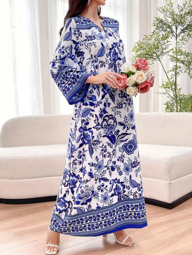 ZD021111 Middle East Spring/Summer New Loose Fit Holiday Elegant Daily Wear Festival Muslim Women's Dubai Abayas Robe Dress - Image 2