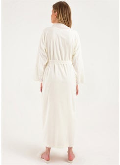 Magic Form 48110 Embroidered Hijab Dressing Gown-Ecru  - Image 2