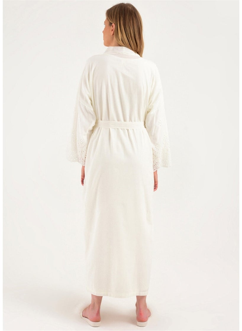 Magic Form 48110 Embroidered Hijab Dressing Gown-Ecru  - Image 2