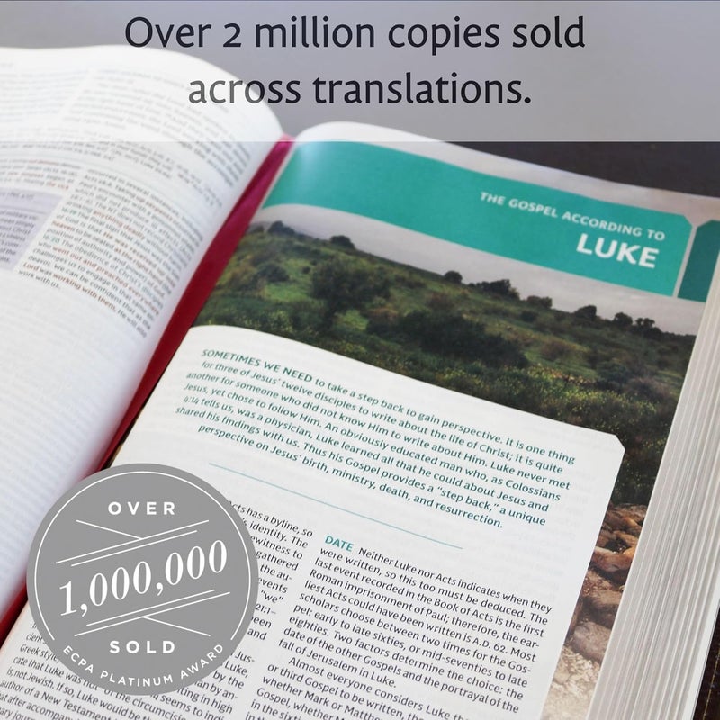 كتاب دراسة NKJV، جلد ناعم، أحمر، ملون بالكامل، مفهرس بالإبهام، طباعة مريحة: المورد الكامل لدراسة كلمة الله - Image 2