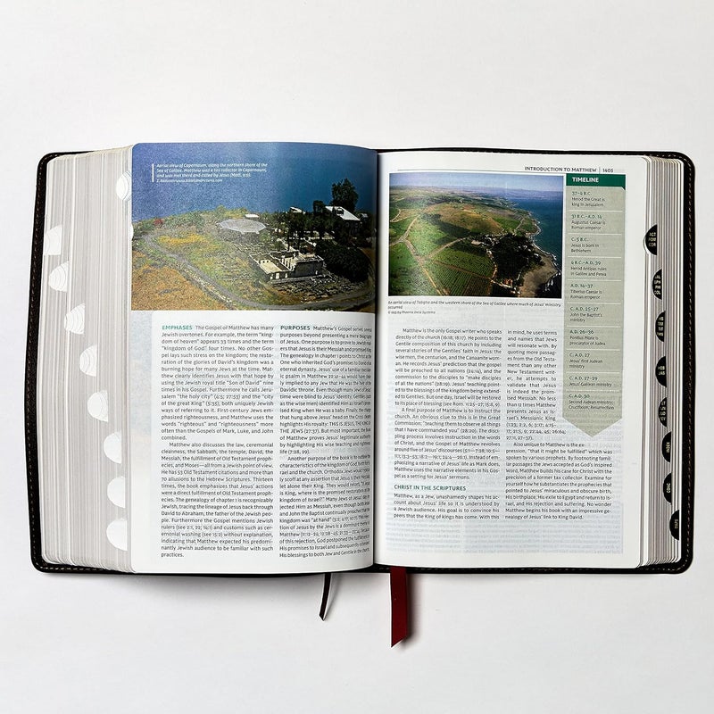 كتاب دراسة NKJV، جلد ناعم، أحمر، ملون بالكامل، مفهرس بالإبهام، طباعة مريحة: المورد الكامل لدراسة كلمة الله - Image 3