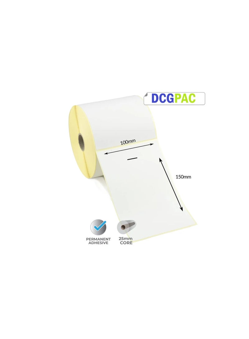 ديسيجيباك ملصقات باركود حرارية قابلة للنقل DCGPAC بحجم 4x6 بوصات 500 ملصق لكل لفافة (100mm x 150mm) تستخدم للطباعة على ملصقات الشحن، عبوة من 1 - Image 1