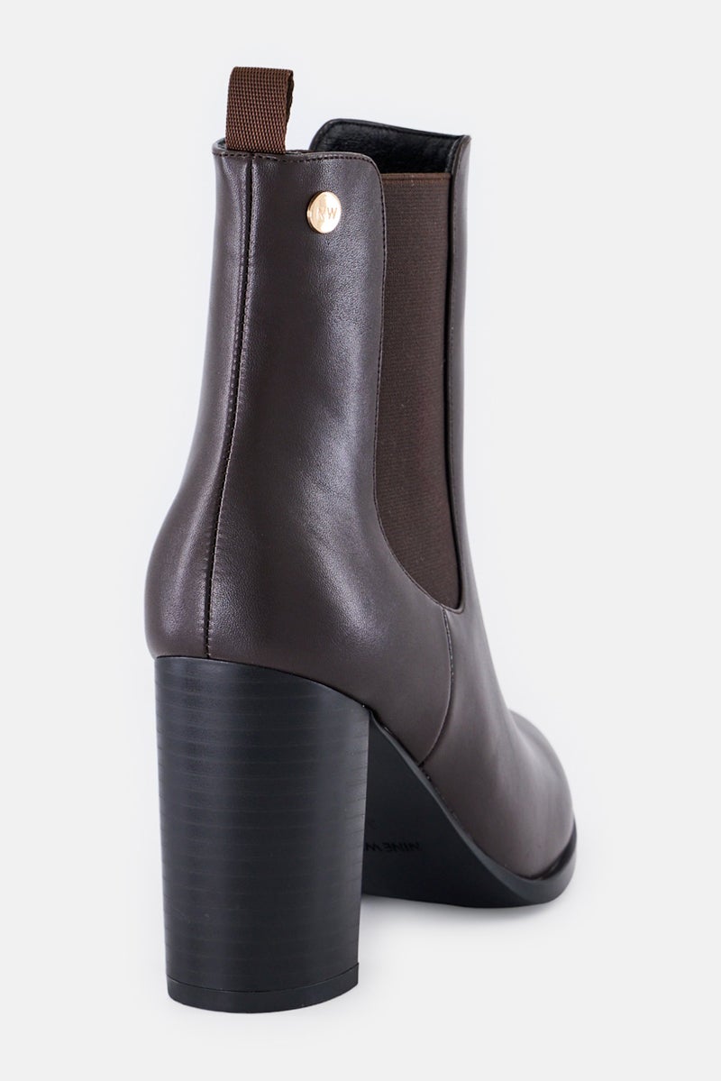 NINE WEST Women CEPAN2PR Slip On  Mid Calf Boots, Brown - Image 3