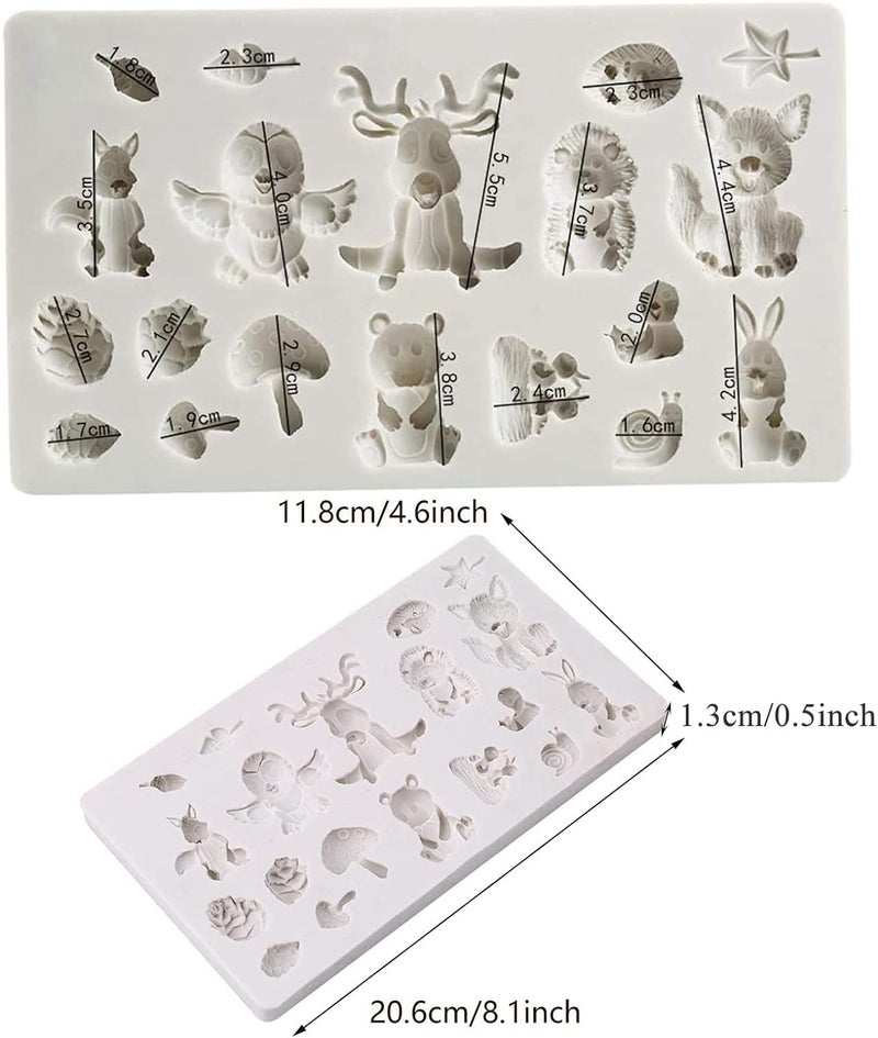 HUSAINI MART 1PC 20 Cavity Silicone Animal Theme Fondant Mold Forest AnimalCute Chocolate Molds Decorating Chocolate Cookies PastryCupcake Decoration DIY Baking Mold Multicoloured - Image 2