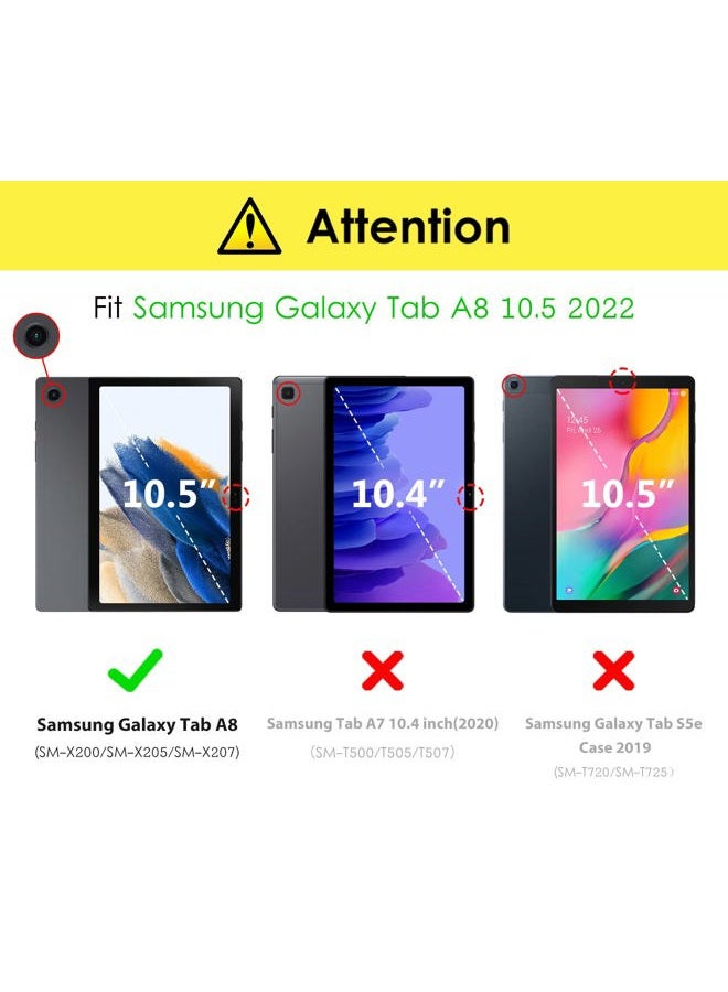 DTTO for Samsung Galaxy Tab A8 10.5 inch Case 2022, Premium Leather Business Folio Stand Cover with Built-in Hand Strap for Samsung Galaxy Tab A8 10.5'' 2022 Model [SM-X200/X205/X207], Black - Image 2