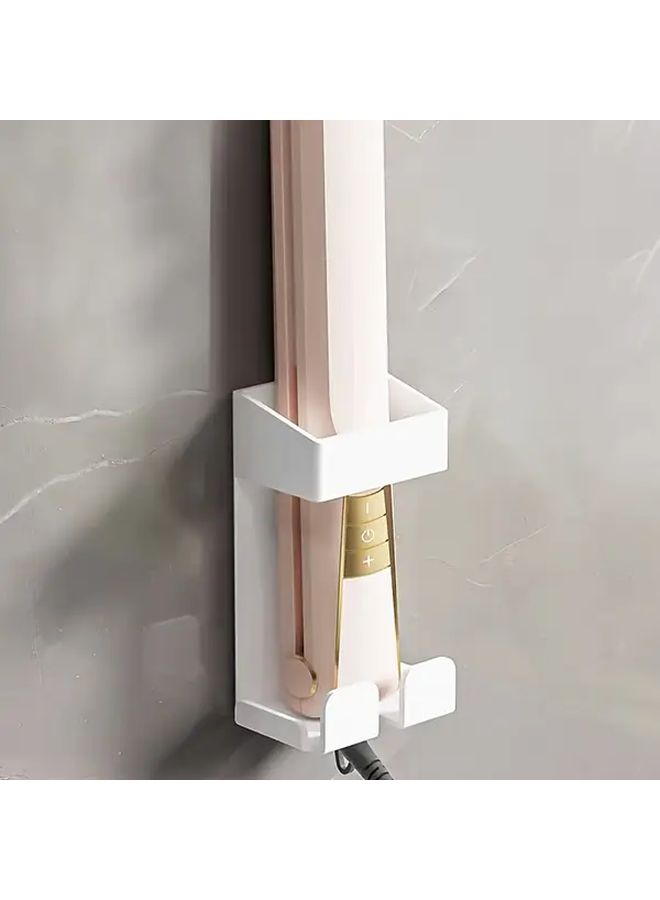 Black Wall Mounted Hair Straightener Holder Adjustable Arms No Drill Space Saving Design - Image 3