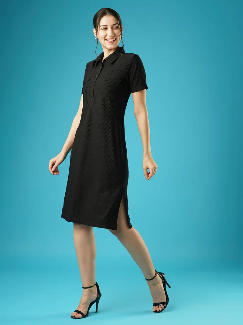 globus Women Crepe Shirt Dress
