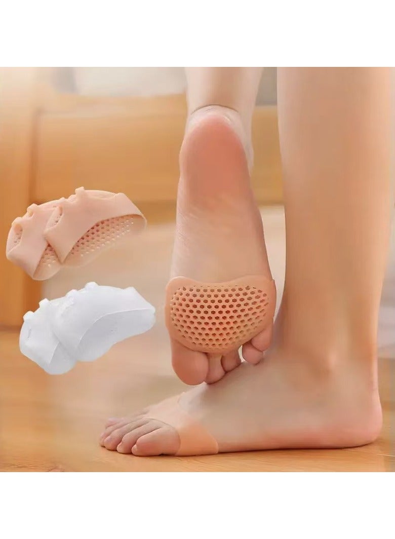 2 Pairs Silicone Toe Caps with Forefoot Gel Pads – Soft Cushions for Blisters & Pressure Relief, Ballet, Running, High Heels - Image 1