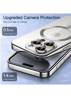 Houmt iPhone 15 Pro Case Electroplated Magnetic Case Support Wireless Charging Transparent Camera Lens Protector Shockproof iPhone 15 Pro Magsafe Cover 6.1 Inch  - Image 5